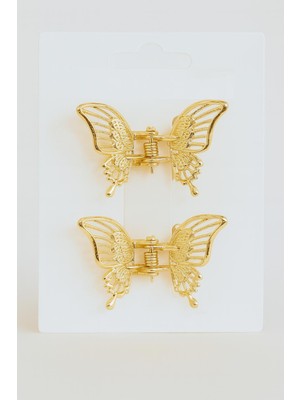 New Obsessions Mini Metal Kelebek Mandal Toka 2 Li 4 cm