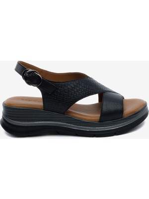 Kadın Siyah Hakiki Deri Sandalet 5Y2CS59264