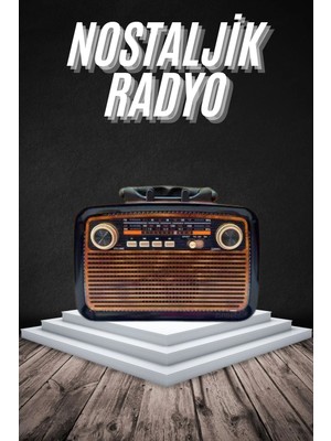 Eskitme Nostalji Tasarımlı Bluetoothlu Nostalji Radyo Ahşap Nostaljik Görünümlü