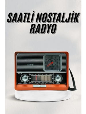 Vintage Nostaljik Radyo Aux USB Sd Kart Girişli Şarjlı Bluetooth Bağlantılı