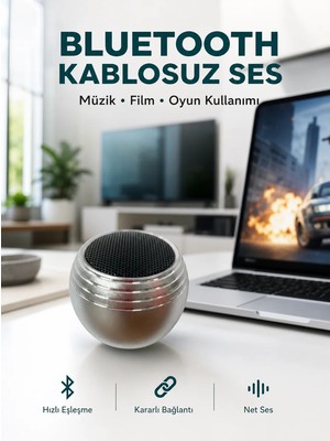 Taşınabilir Bluetooth Hoparlör Yüksek Ses Kaliteli Mini Tasarım Yeni Nesil