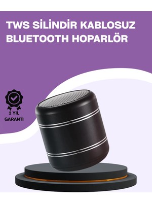 Silindir Tasarım Mini Bluetooth Hoparlör 10M Çekim Güçlü Bas ve Mikrofonlu