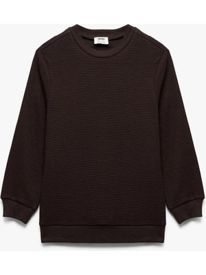 Koton Erkek Çocuk Pamuklu Uzun Kollu Bisiklet Yaka Basic Sweatshirt