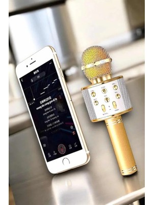 Şarjlı ve Uzun Pil Ömürlü Karaoke Mikrofon USB Bellek Destekli, Profesyonel Ses