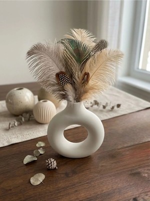 Dekoratif Halka Vazo - Iskandinav Bohem Tarz Halka Masa Üstü Obje