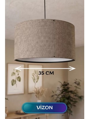 Vizon Kumaş Başlıklı Sarkıt Avize 35 cm