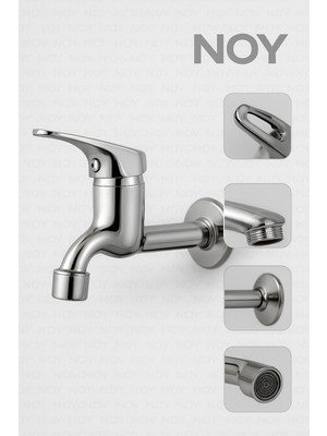 NOY Musluk Lavabo Bataryası Krom Kollu Musluk