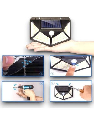 Güneş Enerjili Bahçe Lambası 100 LED Bahçe Lambası Bahçe Aydınlatma