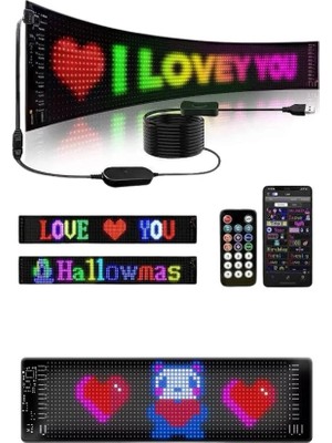 Matrix LED Cama Yapışan Telefon Kontrollü Panel Dijital Ekran Kumandalı
