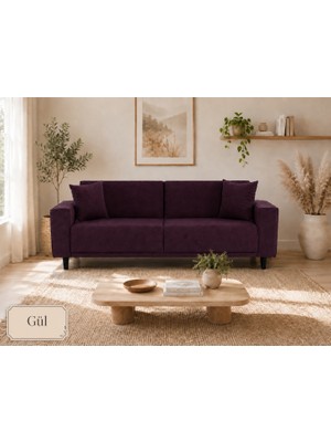 Rolivs Rivol Üçlü Koltuk 240 x 90 cm Gül