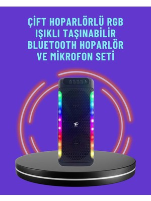 Ev ve Dış Mekan Kullanımına Uygun Rgb Işıklı Hoparlör