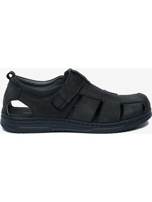 Greyder Erkek Siyah Nubuk Hakiki Deri Sandalet 6Y1CS64806