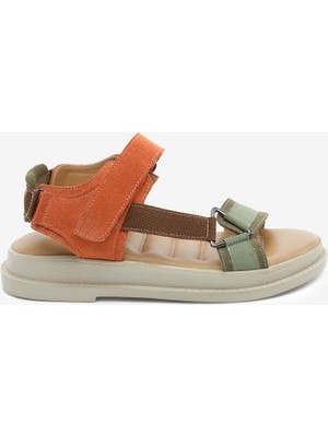 Greyder Kadın Çağla Kiremit Süet Hakiki Deri Spor Sandalet 6Y2TS57808
