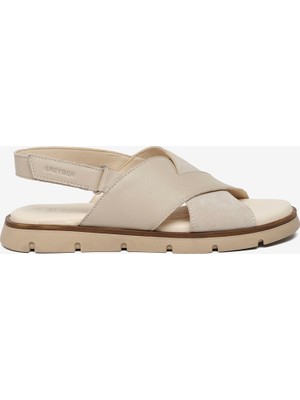 Greyder Kadın Vizon Hakiki Deri Sandalet 6Y2CS35800