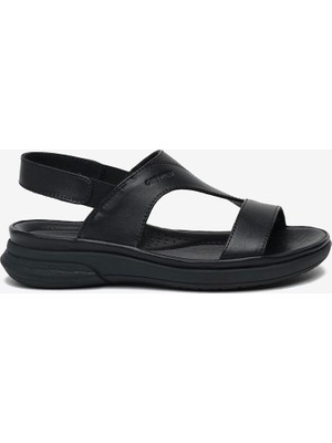 Greyder Kadın Siyah Hakiki Deri Comfort Sandalet 6Y2FS33581