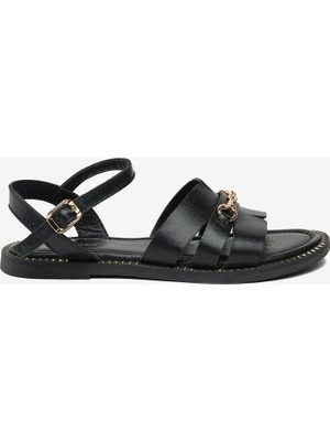 Greyder Kadın Siyah Hakiki Deri Sandalet 6Y2WS59353