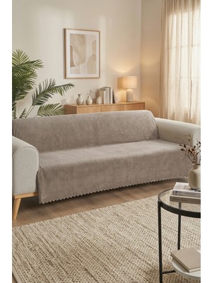 Vivanni Home Noktalı Desenli Bambu Koltuk Örtüsü Kaymaz Tabanlı Leke Tutmaz Yıkanabilir