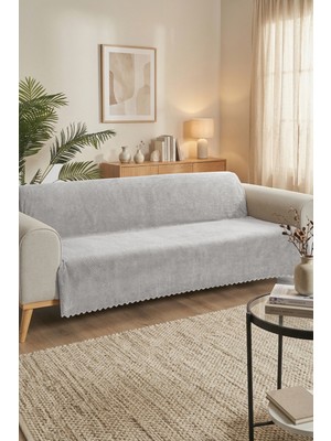 Vivanni Home Noktalı Desenli Bambu Koltuk Örtüsü Kaymaz Tabanlı Leke Tutmaz Yıkanabilir