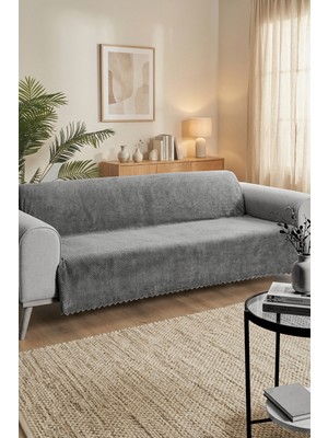 Vivanni Home Noktalı Desenli Bambu Koltuk Örtüsü Kaymaz Tabanlı Leke Tutmaz Yıkanabilir