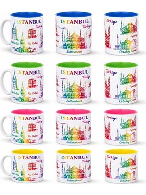 Hace Bazaar Istanbul Temalı Cam Kupa Bardak -Hcb