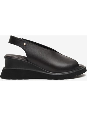 Greyder Kadın Siyah Hakiki Deri Sandalet 6Y2FS59397