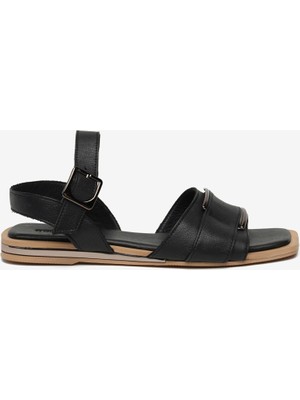 Greyder Kadın Siyah Hakiki Deri Sandalet 6Y2WS59356