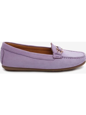 Greyder Kadın Lila Hakiki Deri Loafer Ayakkabı 6Y2WA57725