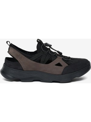 Greyder Erkek Siyah Nubuk Hakiki Deri Sandalet 6Y1CS64768