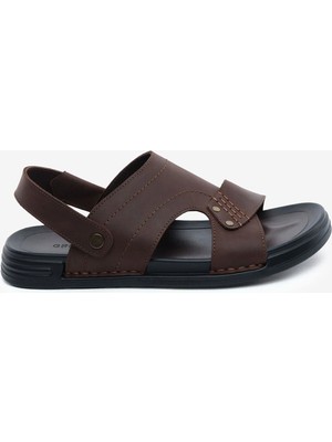 Greyder Erkek Kahverengi Hakiki Deri Sandalet 6Y1CS64683