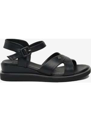 Greyder Kadın Siyah Hakiki Deri Sandalet 6Y2FS59398