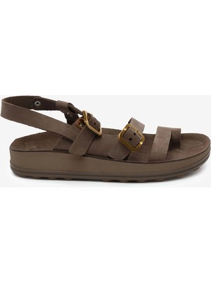 Greyder Kadın Kahverengi Nubuk Hakiki Deri Sandalet 6Y2FS59205