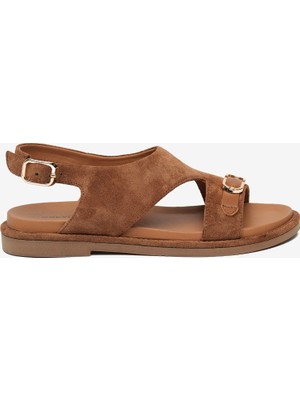 Greyder Kadın Taba Süet Hakiki Deri Sandalet 6Y2WS59399