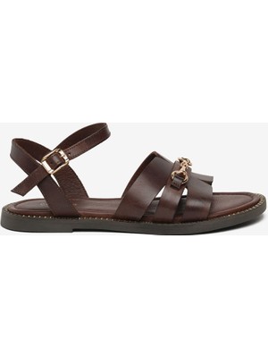 Greyder Kadın Kahverengi Hakiki Deri Sandalet 6Y2WS59353
