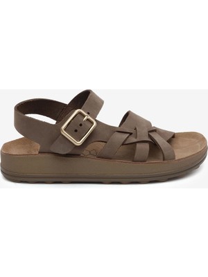 Greyder Kadın Kahverengi Nubuk Hakiki Deri Sandalet 6Y2FS59094