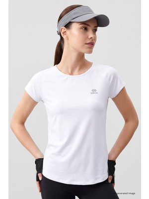 Tommy Life Beyaz Sırt Pencereli Kısa Kol Standart Kalıp O Yaka Kadın T-Shirt - 97101