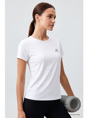 Tommy Life Beyaz Basic Kısa Kol Standart Kalıp O Yaka Kadın T-Shirt - 97144