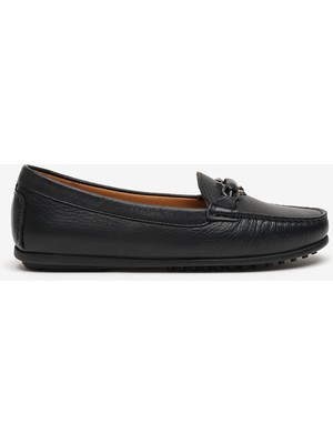 Greyder Kadın Siyah Hakiki Deri Loafer Ayakkabı 6Y2WA57725