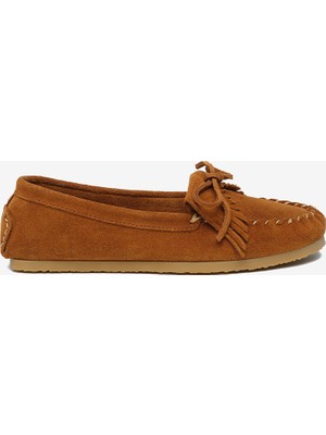 Greyder Kadın Taba Süet Hakiki Deri Loafer Ayakkabı 6Y2WA59392