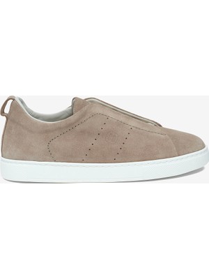 Greyder Kadın Açık Vizon Kırışık Rugan Hakiki Deri Sneaker Ayakkabı 6Y2SA59405