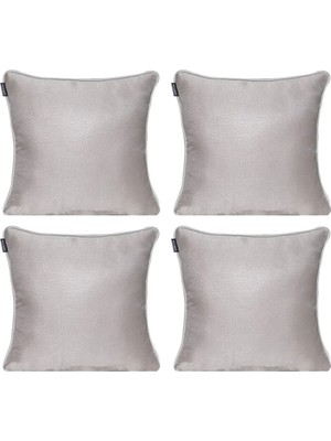 Goccia Home 4'lü Parlak Fitilli Kırlent Kılıfı Taş