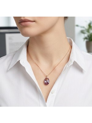 Ejoya 14 Ayar Altın Swarovski Taşlı Kalp Kolye 72167
