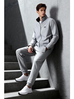 Air Jones Hugo Gri Melanj Jogger Erkek Eşofman Takım - 85198
