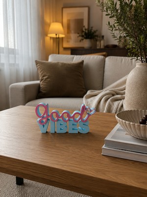 Smug Design 3D Good Vibes Dekoratif Masa Üstü Obje