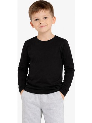 Hsc Bilişim Erkek Çocuk Basic Uzun Kollu Tişört Okul Günlük Rahat T-Shirt - Beyaz