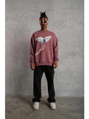 Hsc Bilişim Güvercin Baskılı Sweatshirt - Gri