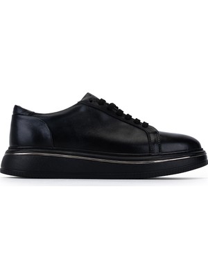 Tamer Tanca Erkek Hakiki Deri Siyah Sneakers & Spor Ayakkabı 870 500 Erk Ayk SK26-27 Sıyah Dr