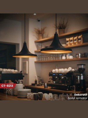 Cata CT-8213 Palma Dekoratif Sarkıt Armatür SİYAH+SARI+32CM