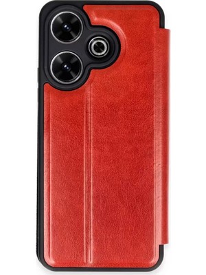 Aslanoğlu Store Newface Xiaomi Redmi 13 4g Kılıf Flip Cover - Kırmızı