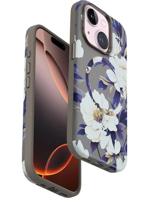 Magicool Onegif  Iphone 15 Plus Flower Series Magsafe Kapak - Gri