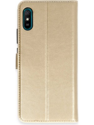 Magicool Xiaomi Redmi 9A Kılıf Trend S Plus Kapaklı Kılıf - Gold